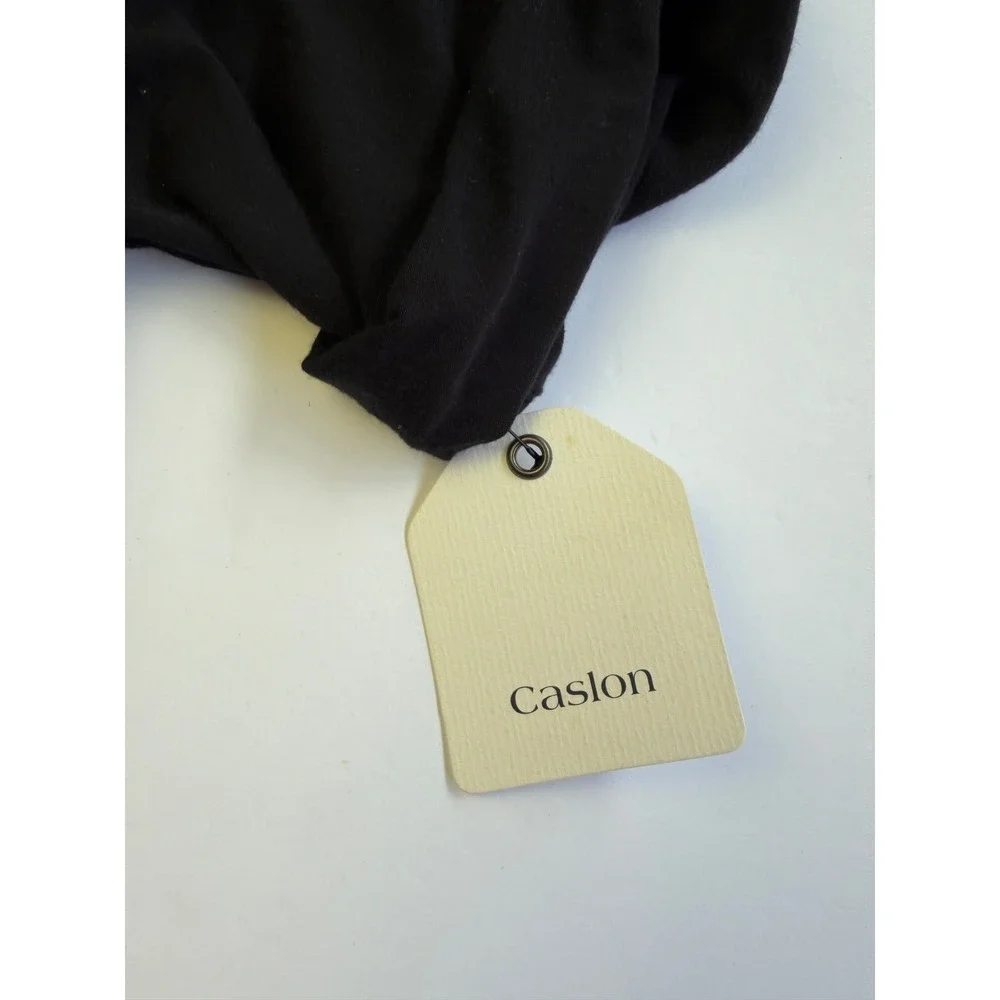 NEW Caslon Blouson Midi Dress‎ XL Black Drawstring 3/4 Slv Sporty Scoop Capsule